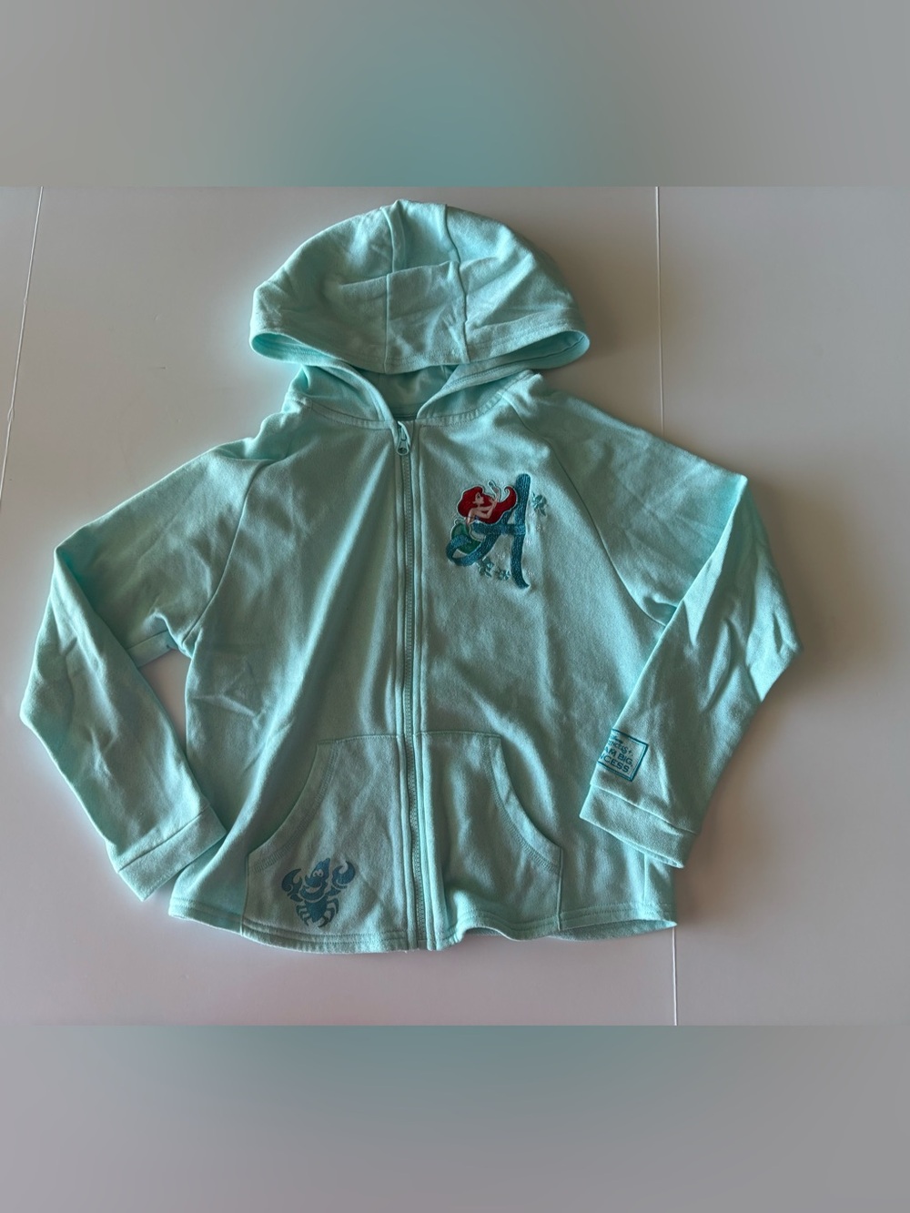 Disney Parks Girls Ariel zip-up sweatshirt size 10/12